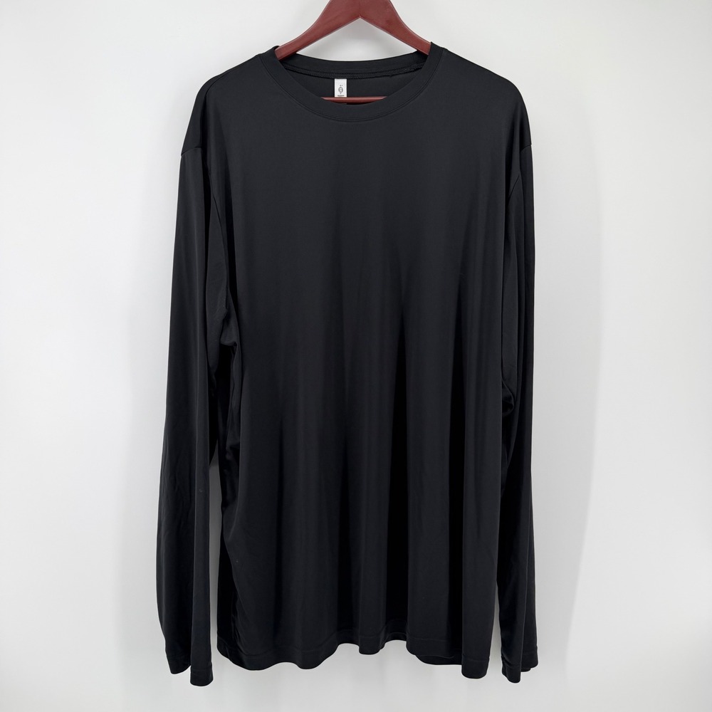 Team 365 Mens 4XL Long Sleeve Performance Shirt Black Athletic Walmart Logo Work